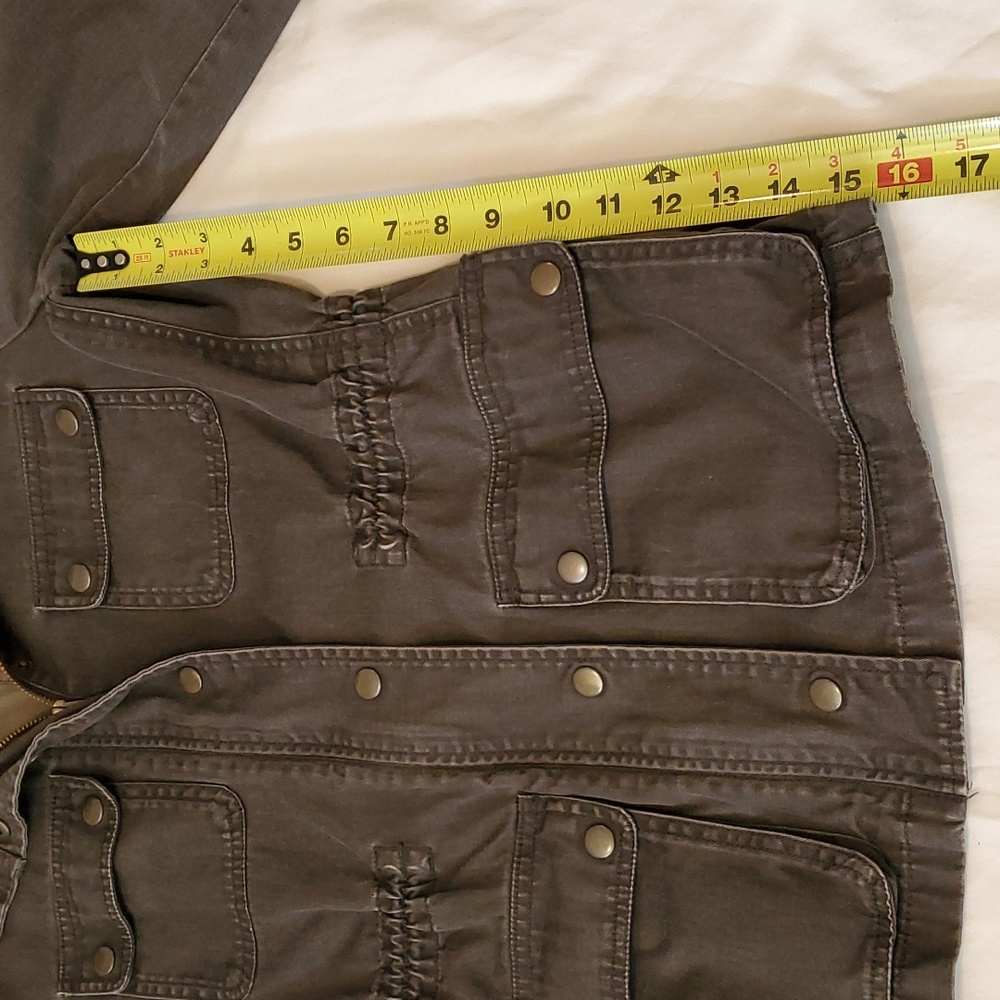 J. Crew Jacket cinch waist olive green color size xs - Picture 7 of 11